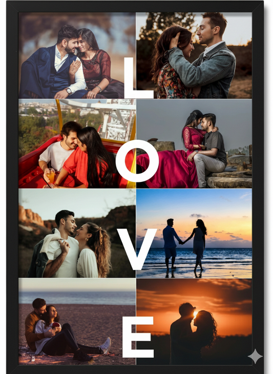 Personalized Couple Photo Collage Frame – 8 Photos