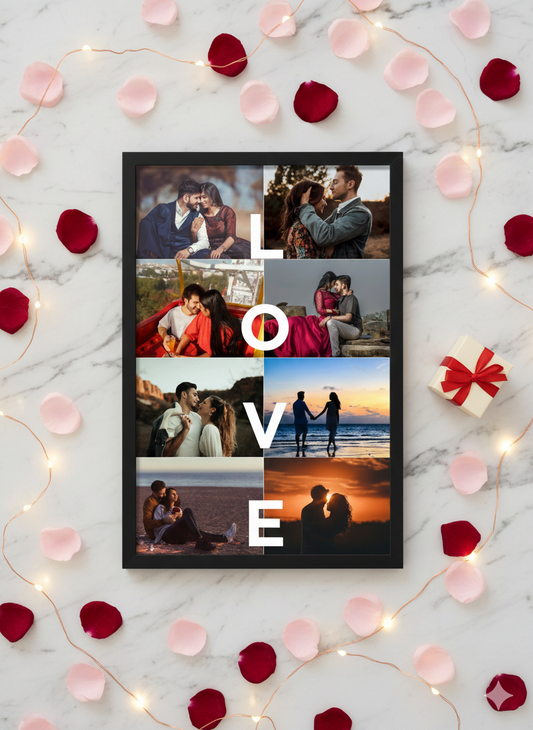 Personalized Couple Photo Collage Frame – 8 Photos